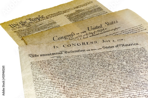 Obraz Declaration of Independence, Bill of Rights, Constitution