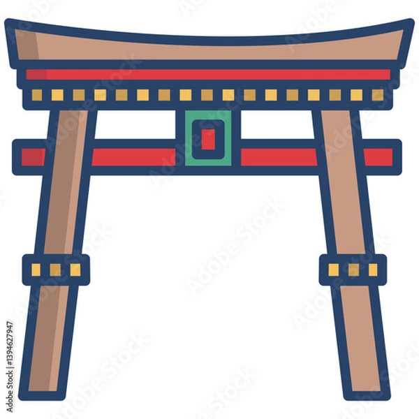 Obraz Linear color Troii gate icon