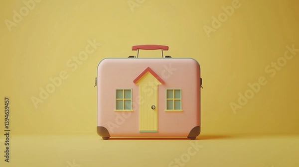 Fototapeta The suitcase in the shape of the house