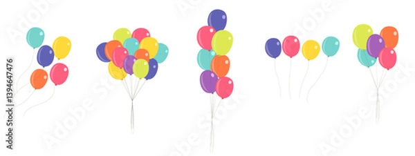 Fototapeta colorful balloons isolated on transparent background