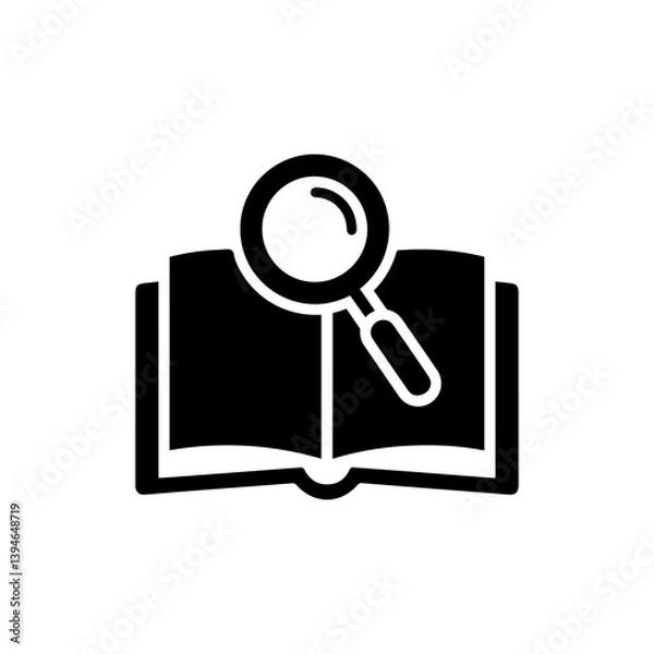 Fototapeta Magnifying Glass Over an Open Book - Research Symbol