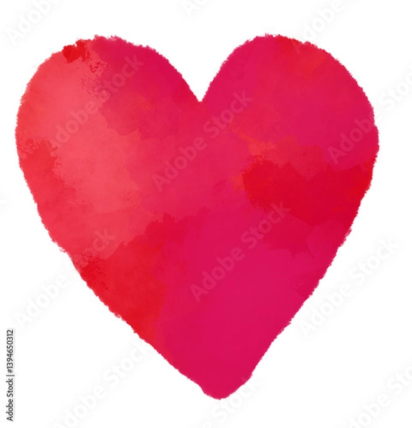 Fototapeta 絵の具調赤いハートマーク