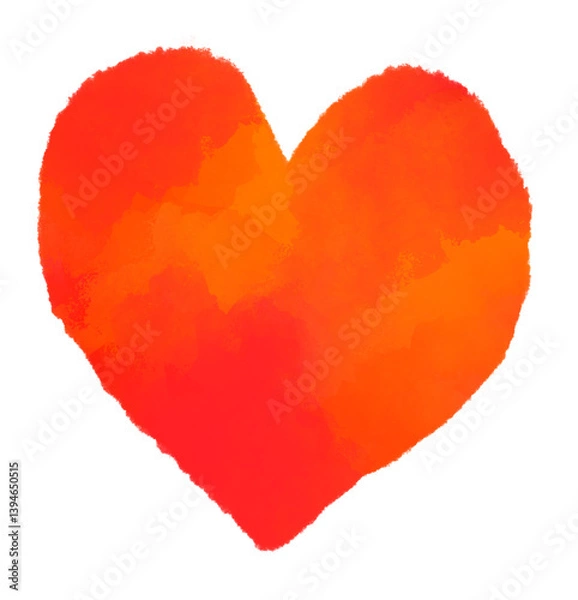 Fototapeta 絵の具調スカーレットハートマーク
