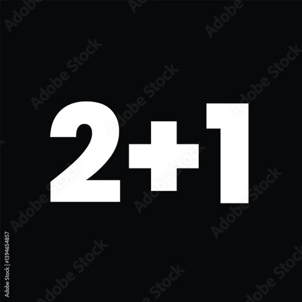 Obraz Modern sale banner with bold numbers and shadow effect.