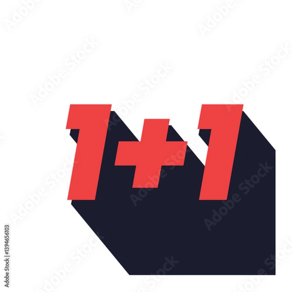 Obraz Modern sale banner with bold numbers and shadow effect.