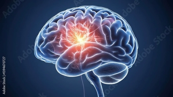 Fototapeta Impact of stress on the endocrine system brain scientific study health environment close-up view stress effects