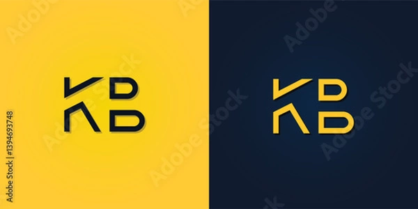 Obraz Minimalist Abstract Initial letter KB logo.