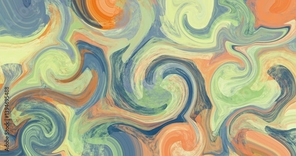 Obraz 4K backgrounds and textures with retro color palette abstract art creations green navy orange