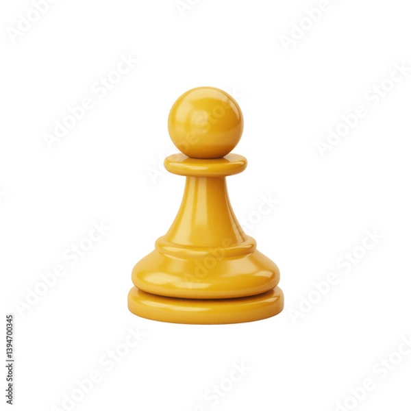 Fototapeta 3D Gold Chess Pawn Icon – Symbol of Strategy and Growth