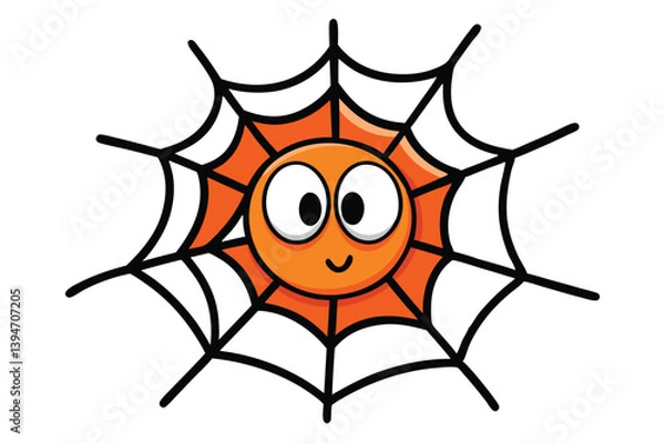Obraz Halloween spiderweb doodle on white background.
