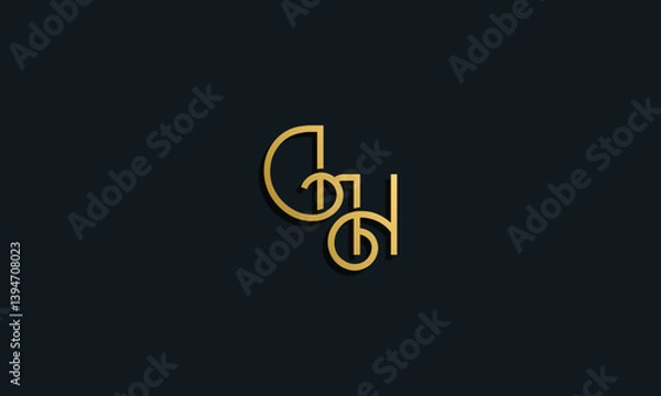 Fototapeta Luxury fashion initial letter DH logo.