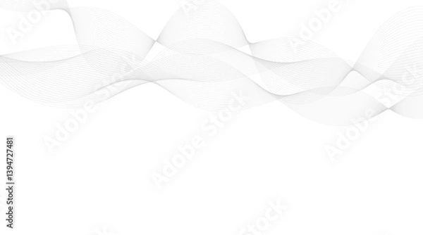 Fototapeta Dynamic Smoke Vector with Blue Light Waves and Dark Abstract Pattern


