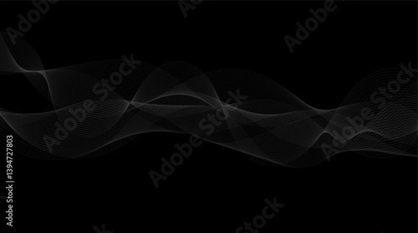 Fototapeta Dark background vector abstract wallpaper wavy design simple background for desktop