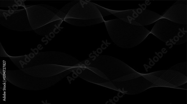 Fototapeta Dark background vector abstract wallpaper wavy design simple background for desktop