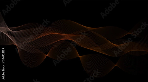 Obraz Dark background gradient wave lines abstract wallpaper 
