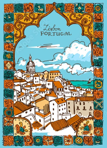 Fototapeta vector illustration Lisbon