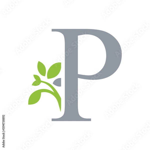 Obraz leaf letter logo initials