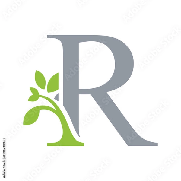 Obraz leaf letter logo initials