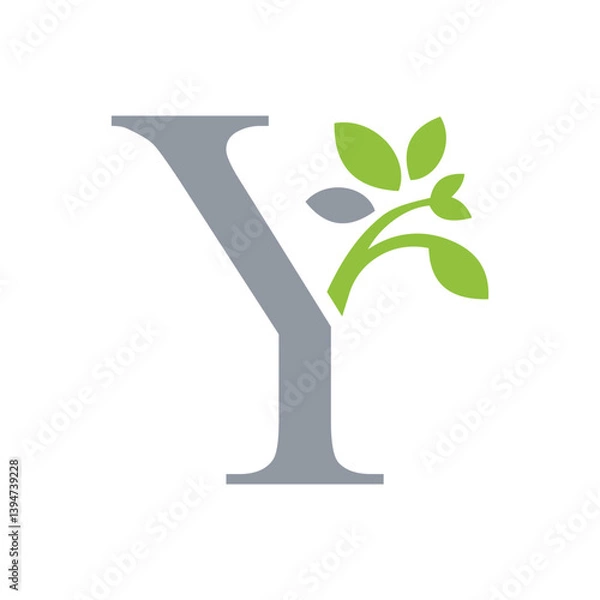 Fototapeta leaf letter logo initials