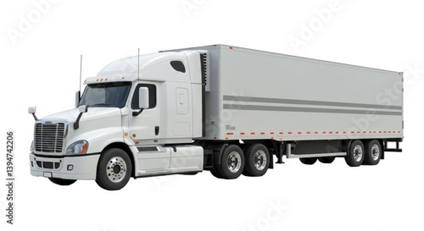 Obraz Isolated White Semi Truck