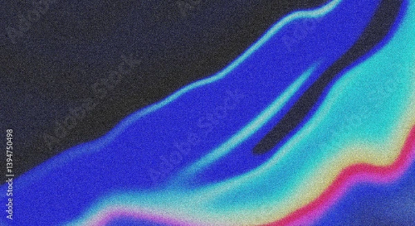 Obraz Beautiful color gradient background with noise. Abstract holographic blurred rainy gradient banner background texture colorful digital grain soft noise effect nostalgia, vintage, retro