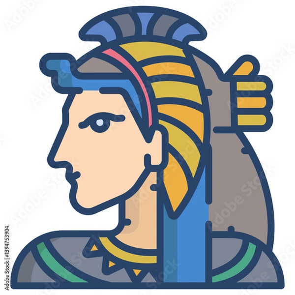 Obraz Linear color Cleopatra icon