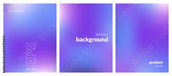 Obraz Abstract liquid background set. Gradient mesh. Effect bright color blend. Blurred fluid colorful mix. Modern design template for web covers, ad banners, posters, brochures, flyers. Vector EPS