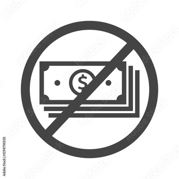 Fototapeta No money dollar currency in saving account icon with flat style