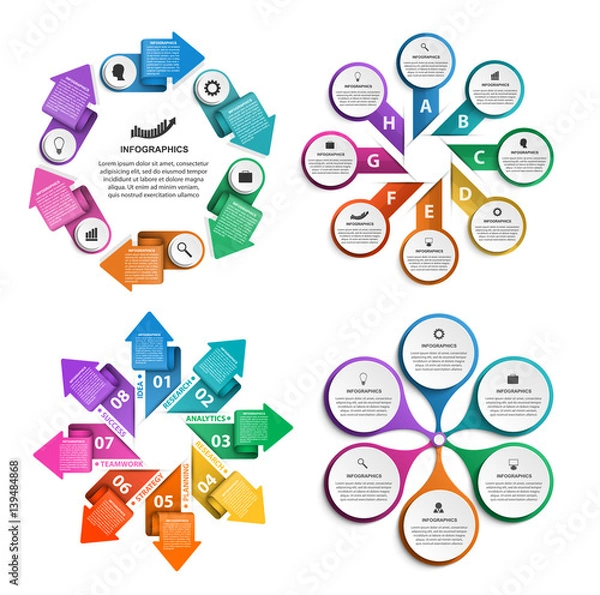 Fototapeta Collection infographics. Design elements. Infographics for business presentations or information banner.