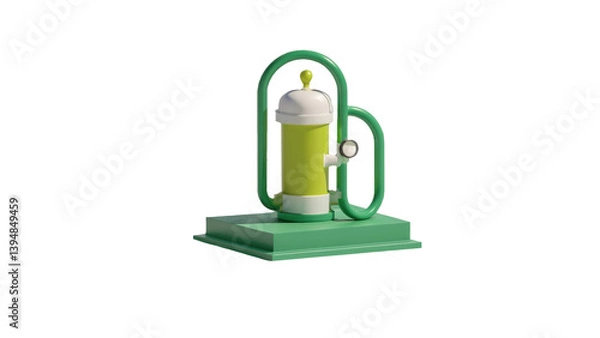 Fototapeta A classic green lantern-style lamp post, ideal for vintage or nighttime-themed designs.