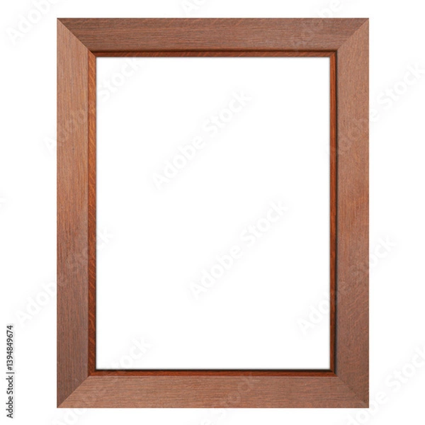 Fototapeta A simple wooden picture frame with a blank space for holding a photo or artwork.