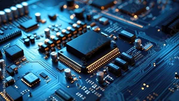 Fototapeta Tech Service Insights: Exploring the Computer Motherboard and Its Components