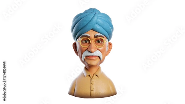 Fototapeta A charming, elderly character design with a wise expression, great for storytelling or family-themed projects.