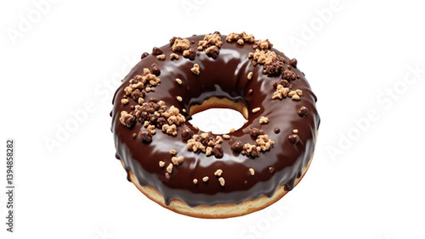 Fototapeta A fun donut illustration topped with sprinkles, great for playful food visuals.