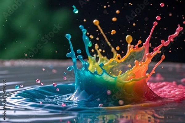 Fototapeta Moment of splashing colors (slow-motion capture)