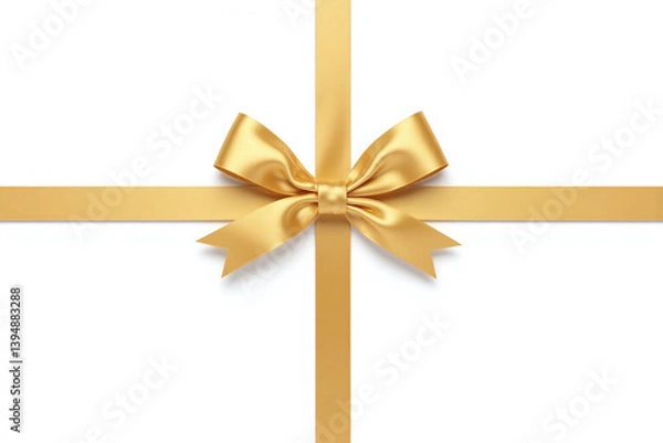 Fototapeta gold ribbon with a bow on it