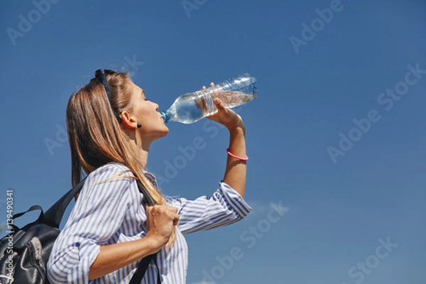 Obraz Woman drinking water