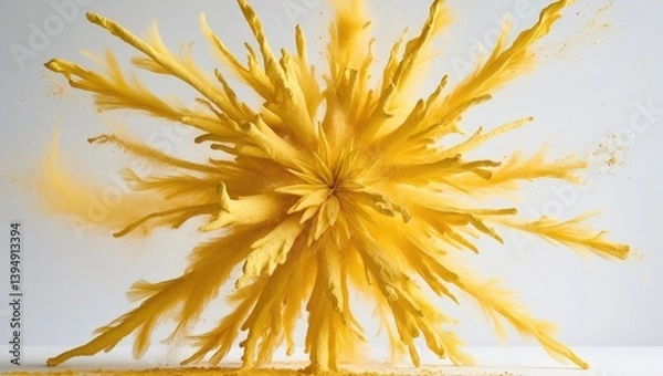 Fototapeta Isolated explosion of colored powder on a background.