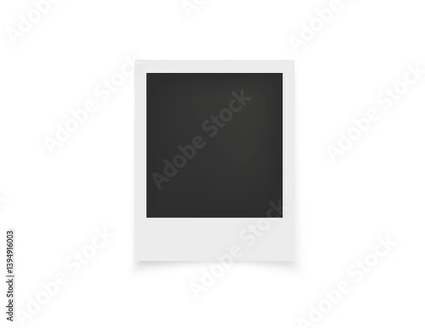 Fototapeta Png Polaroid, frame, photo, mockup, scrapbook. Vector photo Frames: Realistic Photo Templates with Shadows. Vintage Card Set for Stock Use. Png Illustratios on transparent background