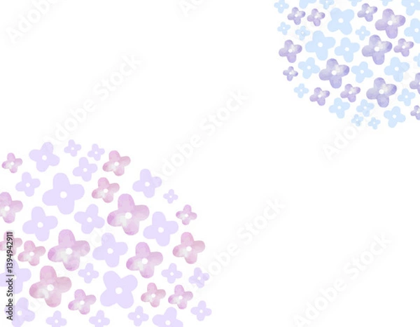 Obraz 梅雨のイメージ　シンプルな紫陽花のフレーム 　1