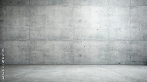 Fototapeta Minimalist Gray Concrete Wall Background, Smooth Texture, Empty Surface, Design Element, Architectural Photography