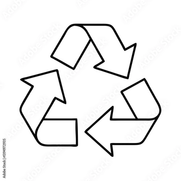 Fototapeta Recycling symbol representing eco-friendliness and renewable resources