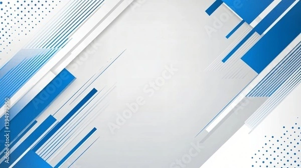 Obraz White and blue abstract tech background with diagonal lines and digital textures for corporate presentations.