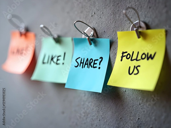 Obraz like share follow concept