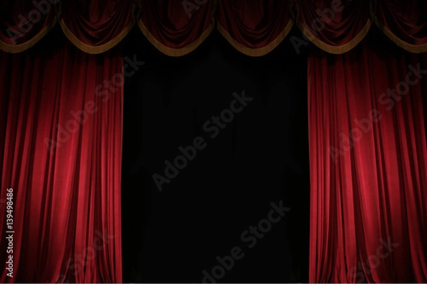 Obraz ajar red curtain