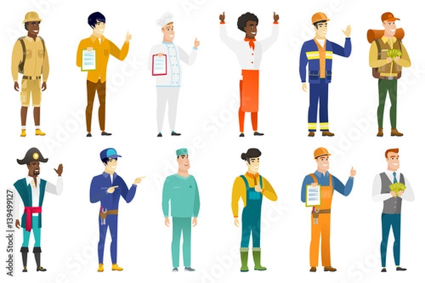 Obraz Vector set of professions characters.