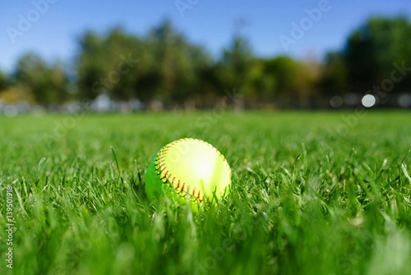 Obraz Softball at a softball field in California mountains