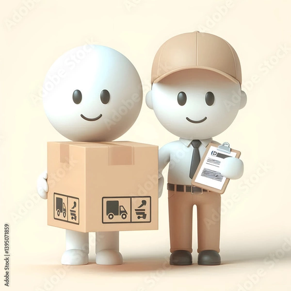 Obraz 택배 일러스트