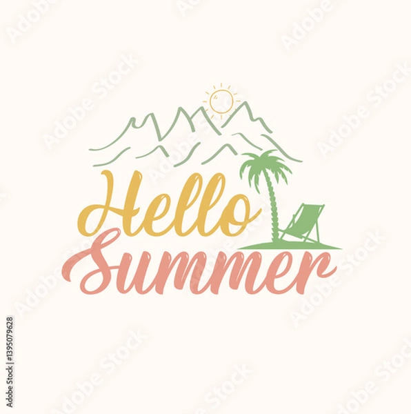 Obraz Summer quotes Retro Vector Illustrator Design