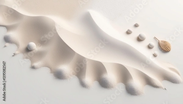 Obraz Soft pastel white sand background, creating a peaceful and serene atmosphere.